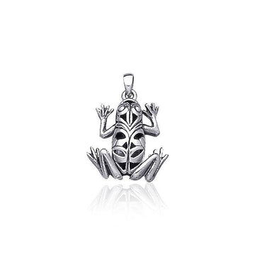 Knotwork Frog Silver Pendant TP2510 - Jewelry